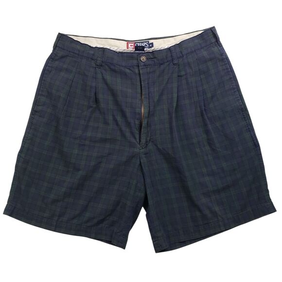Chaps Other - Vintage Chaps Ralph Lauren Pleated Shorts Mens 36 Blackwatch Tartan Plaid 90s